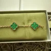 Van Cleef & Arpels Vintage Alhambra Bracelet, 5 motifs 18k YG - Malachite