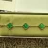 Van Cleef & Arpels Vintage Alhambra Bracelet, 5 motifs 18k YG - Malachite