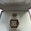 Montre unisexe vintage Panthère de Cartier 27 mm en acier et or à deux rangs, avec boîte et papiers