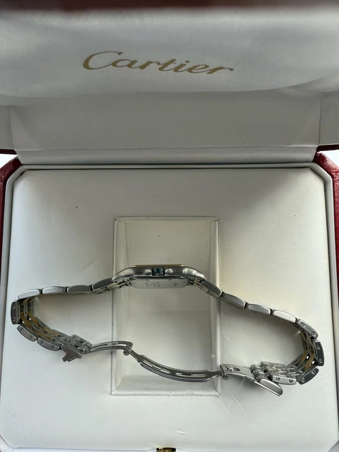 Montre unisexe vintage Panthère de Cartier 27 mm en acier et or à deux rangs, avec boîte et papiers