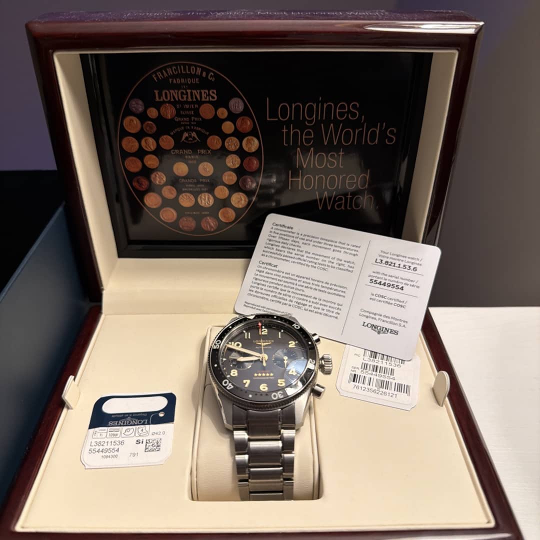 Montre homme LONGINES SPIRIT FLYBACK L3.821.4.53.6 42 mm