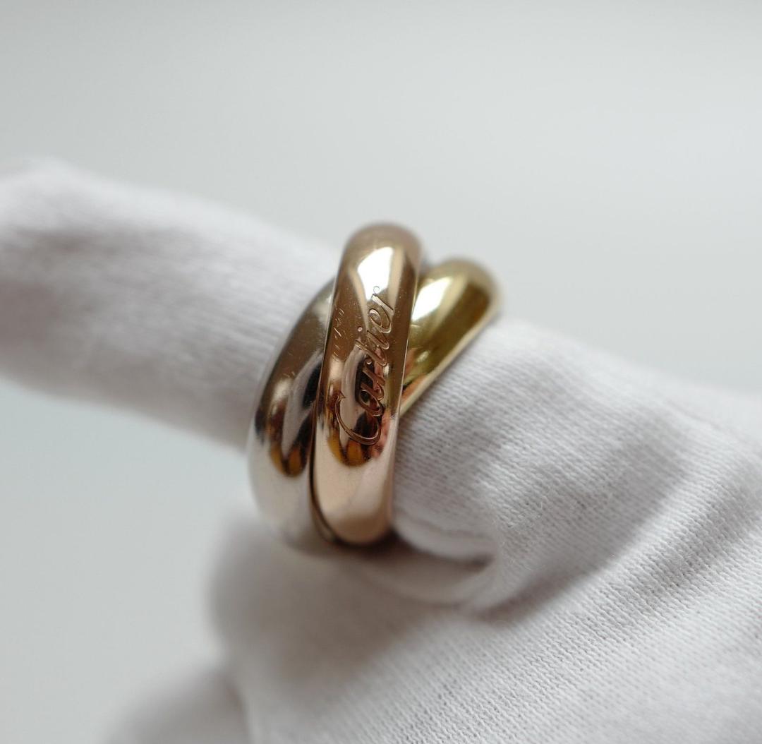 Bague Trinity Cartier XL - Or 18 carats 3 couleurs - Ensemble complet (2024)