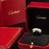 Bague Trinity Cartier avec diamants, or blanc, céramique et platine
