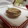 Bague authentique Cartier en or Trinity et diamants, taille 4 1/4, excellent état