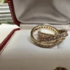 Bague authentique Cartier en or Trinity et diamants, taille 4 1/4, excellent état