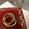 Bague authentique Cartier en or Trinity et diamants, taille 4 1/4, excellent état