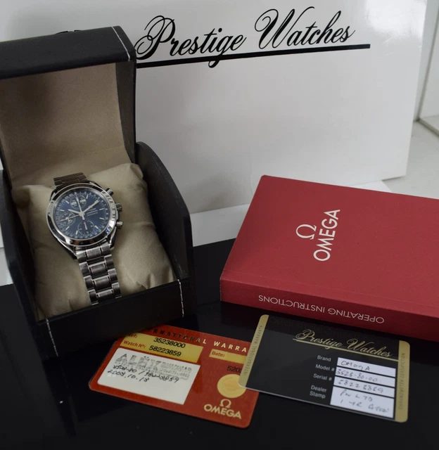 Omega Speedmaster Triple Date 3523.80.00, papiers, boîte générique, 1 an, GTE, 2003